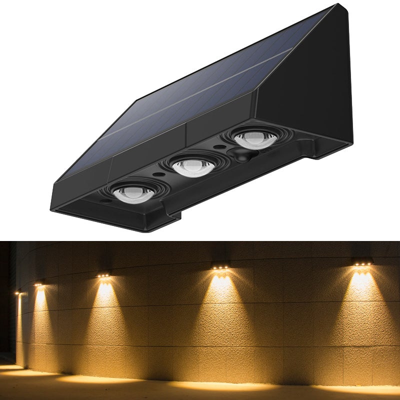 Zestaw 1 zewnętrznej lampy solarnej, wodoodporne lampy służące do oświetlenia ogrodzenia, lampy ścienne solarne, lampy ogrodowe LED.