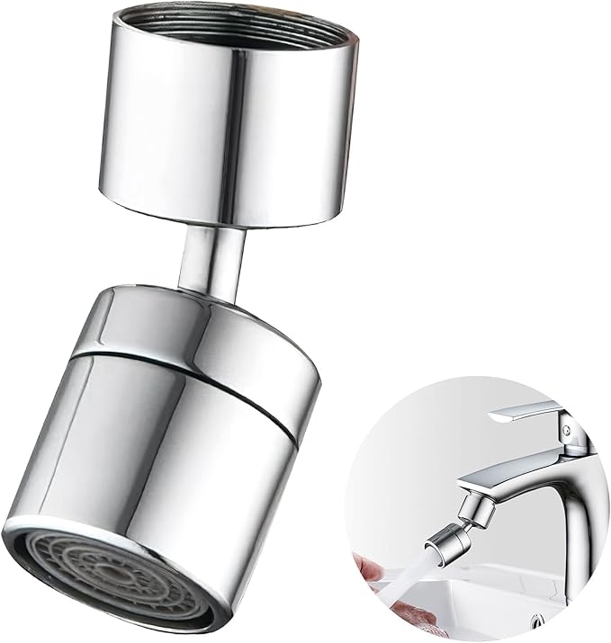 Perlator do kranu obrotowy 360°, przedłużka do kranu, oszczędzacz wody do kranów z dyszą z gwintem zewnętrznym M22 lub gwintem wewnętrznym M24