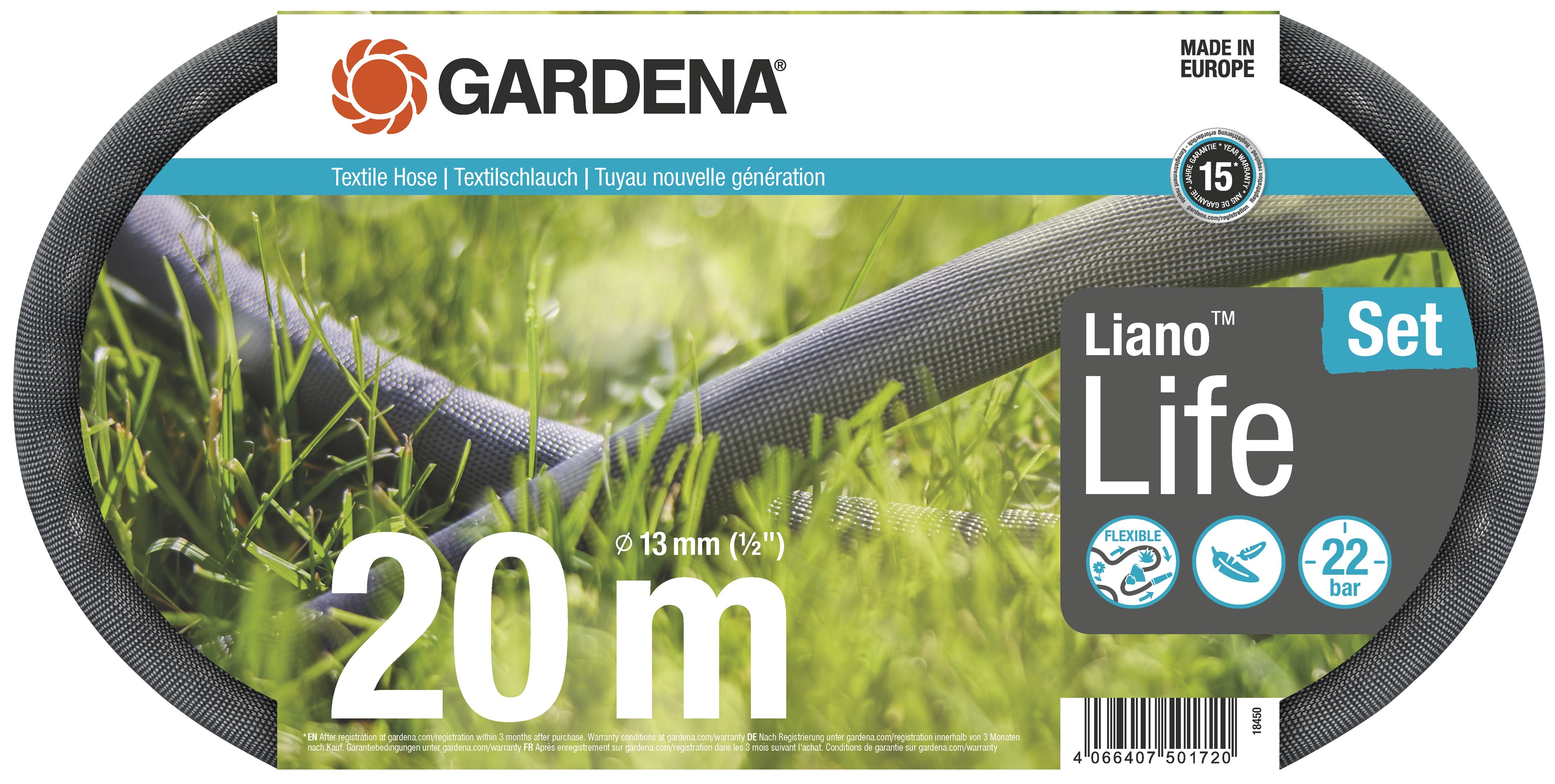 Wąż Ogrodowy Gardena Liano Life 20 m Odporny na UV i Mróz