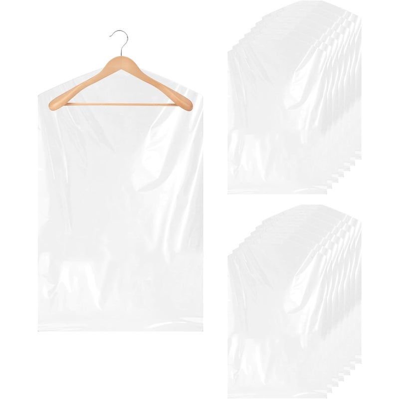 20 sztuk (60 × 90 cm) Plastikowe pokrowce ochronne na odzież, Przezroczyste pokrowce na ubrania, Wiszące pokrowce na odzież - przeciw