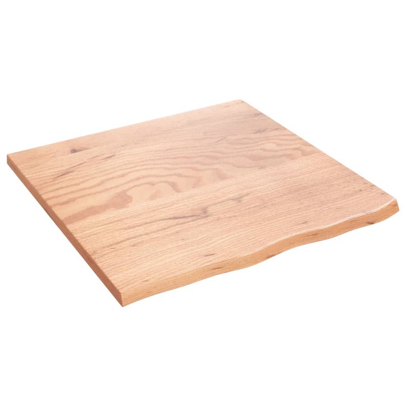 Blat Łazienkowy Lakierowany z Litego Drewna 60x60x2 cm Jasnobrązowy