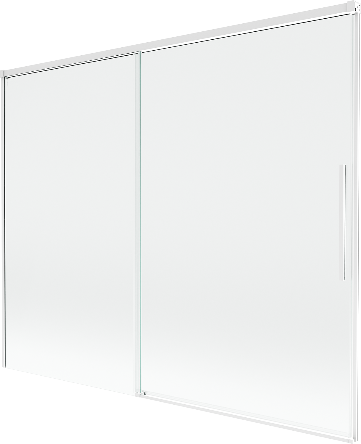 Mexen Rox parawan nawannowy 2-skrzydłowy rozsuwany 190 x 150 cm, transparent, biały - 8C9-190-001-20-00