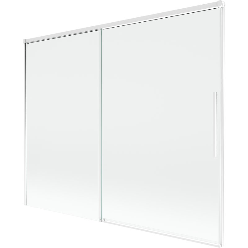 Mexen Rox parawan nawannowy 2-skrzydłowy rozsuwany 190 x 150 cm, transparent, biały - 8C9-190-001-20-00