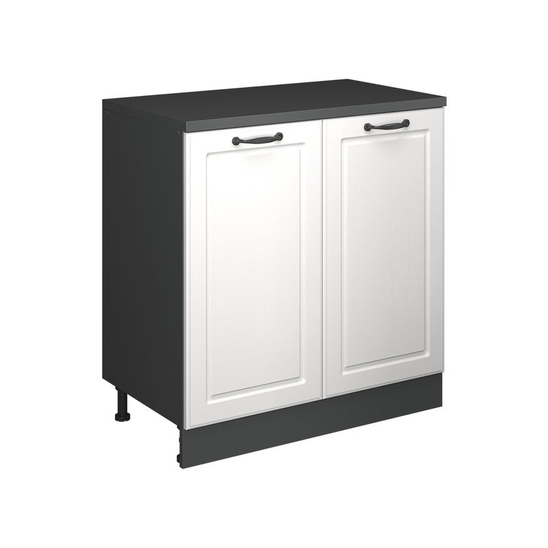 Vicco Szafka rozszerzająca Rion, Biały rustykalny/Antracyt, 80 x 46 cm bez skosu z 2 drzwiami