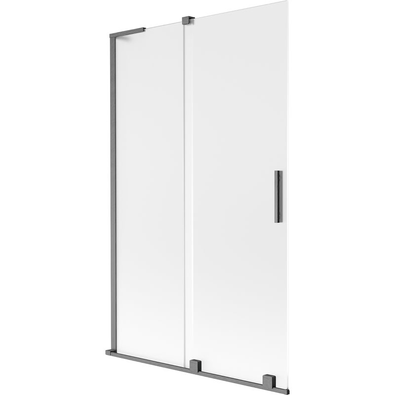 Mexen Velar L parawan nawannowy 2-skrzydłowy rozsuwany 110 x 150 cm, szron, gun gray szczotkowany - 896-110-003-31-66