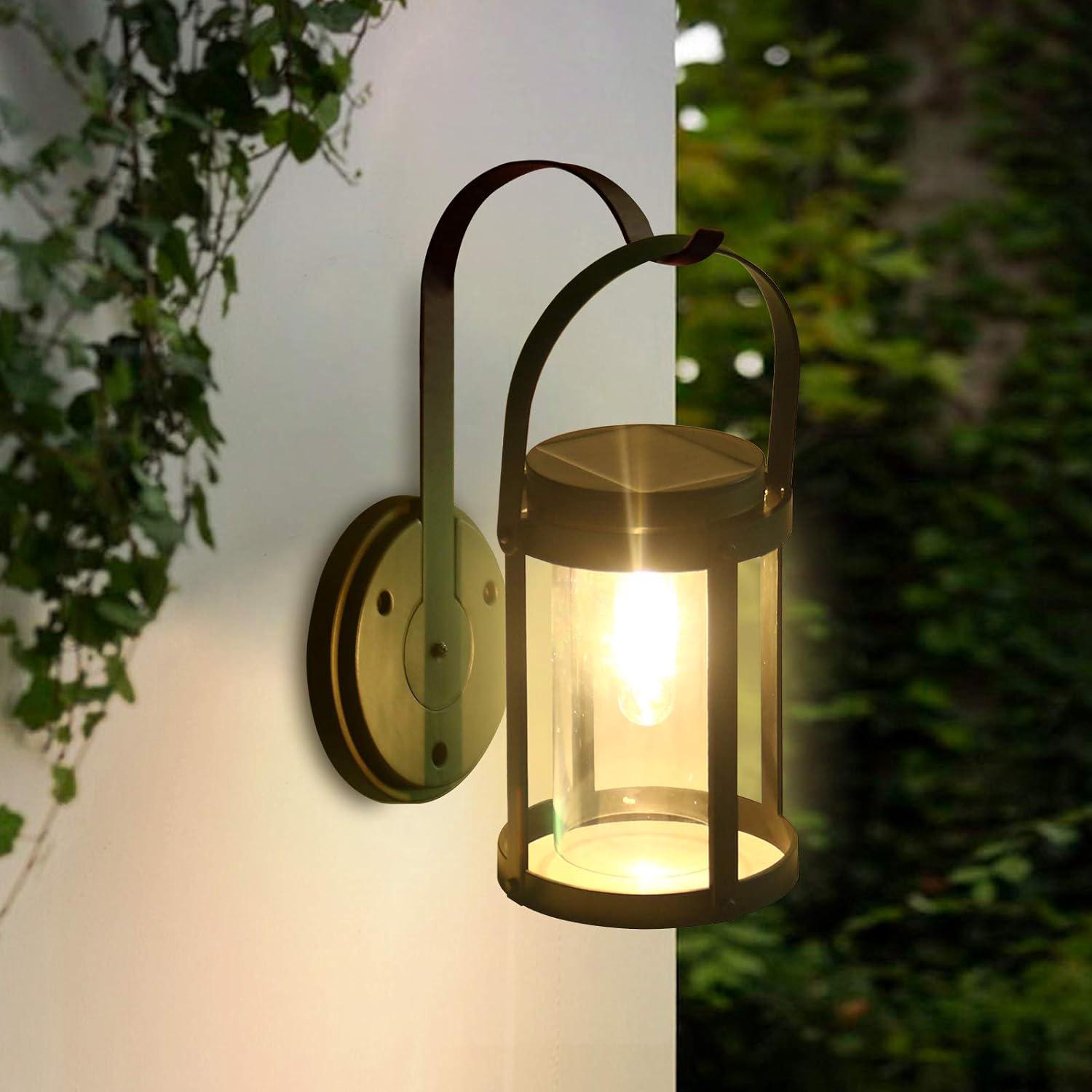 Nowoczesna zewnętrzna lampa solarna do ogrodu, lampa solarna do zawieszenia w alei, na dziedzińcu, patio.