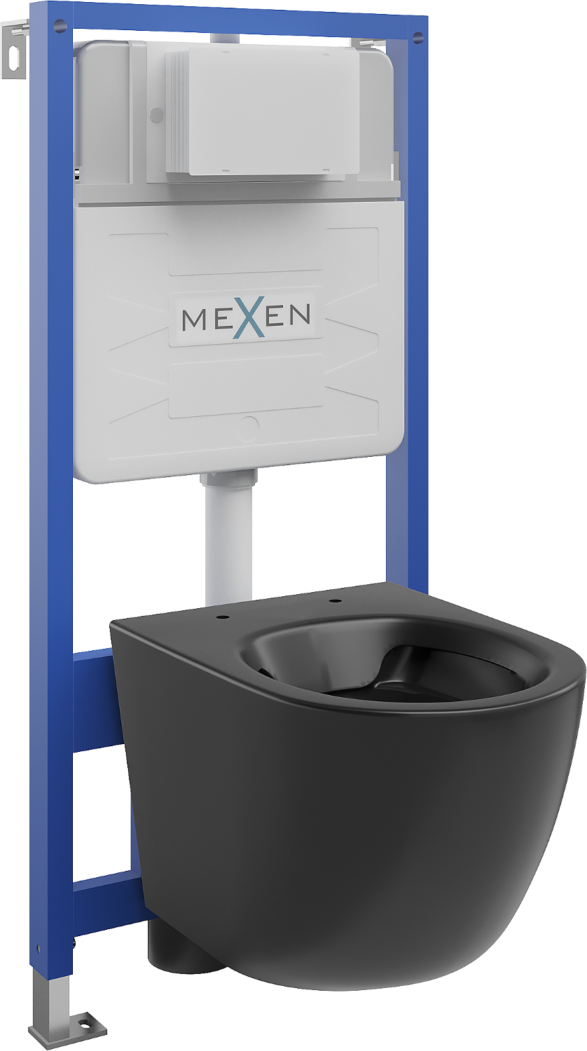 Mexen zestaw podtynkowy WC stelaż Fenix Slim z miską WC Lena, czarny mat - 6103322XX85