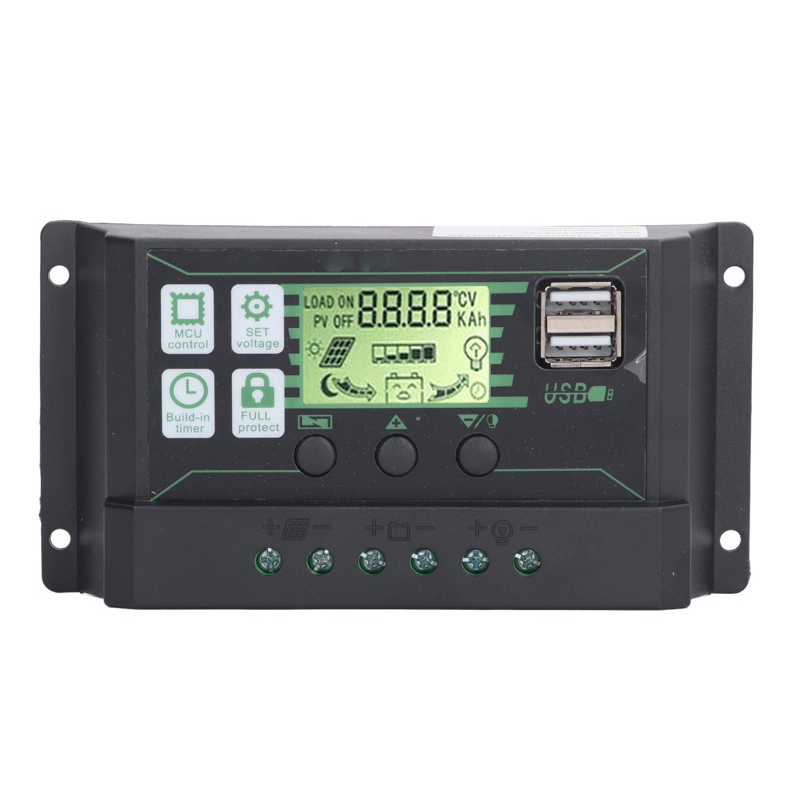 Regulator ładowania słonecznego PWM z wyświetlaczem LCD do akumulatorów żelowych AGM typu otwartego 12V 24V 100A, 2 sterowanie panelem fotowoltaicznym