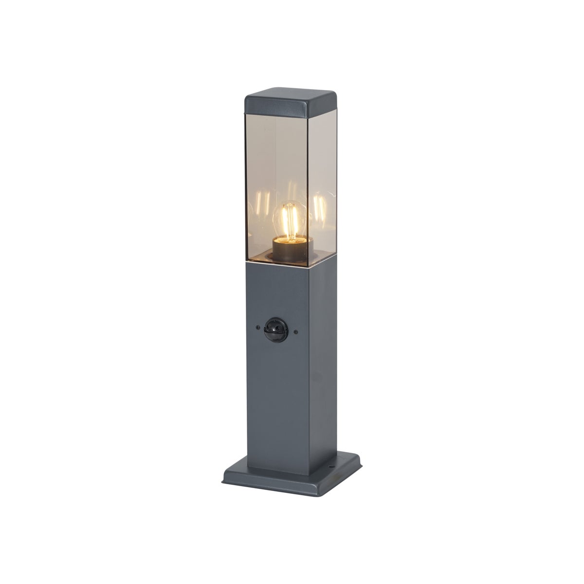 Qazqa nowoczesny lampa słupkowa do ogród - Malios - ciemnoszary, max. 15w, kompatybilny z żarówką LED, e27, 45cm, IP44