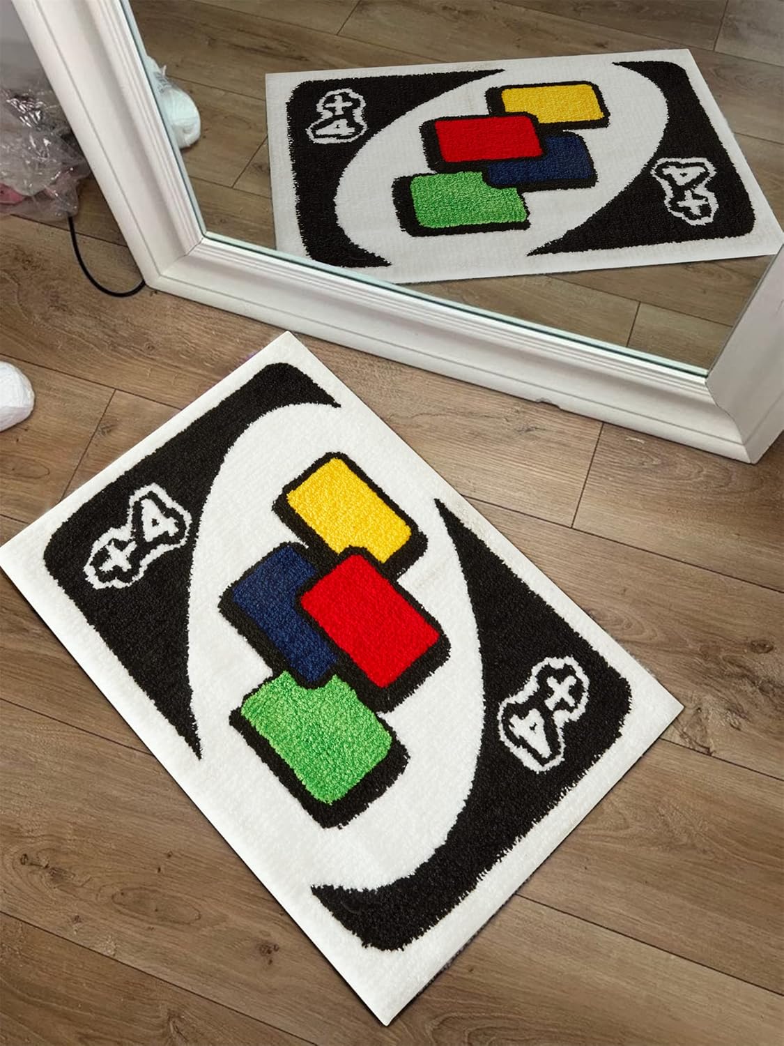 UNO – Dywan w kształcie mapy, antypoślizgowy, zmywalny, nowoczesny, abstrakcyjny, uroczy, wyjątkowy do łazienki, sypialni, 60x40 cm