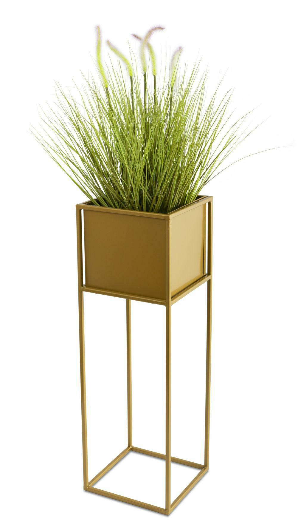 Kwietnik stojący metalowy HowHomely loft złoty 70x24x24 cm 1 szt.