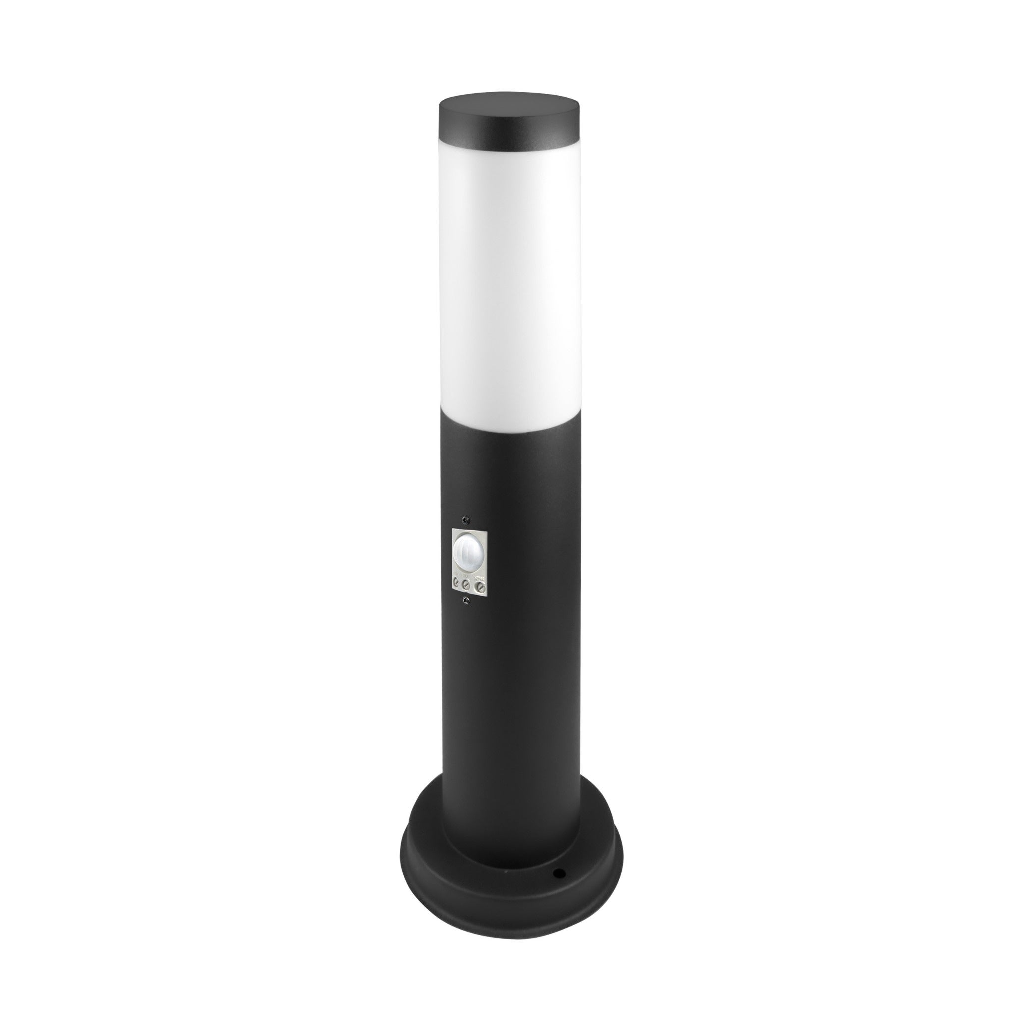 Lampa ogrodowa E27 LED Manila 45cm IP44 z czujnikiem ruchu PIR słupek zewnętrzna czarna MasterLED