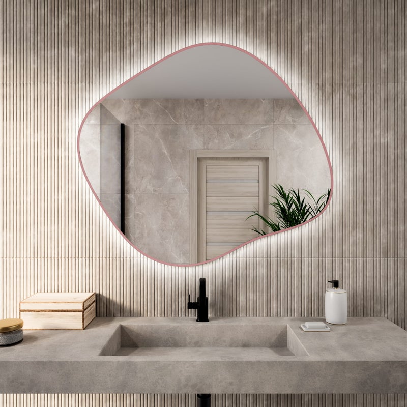 Lustro Baltica Colors Stain III 60x52 ramka różowa barwa światła neutralna