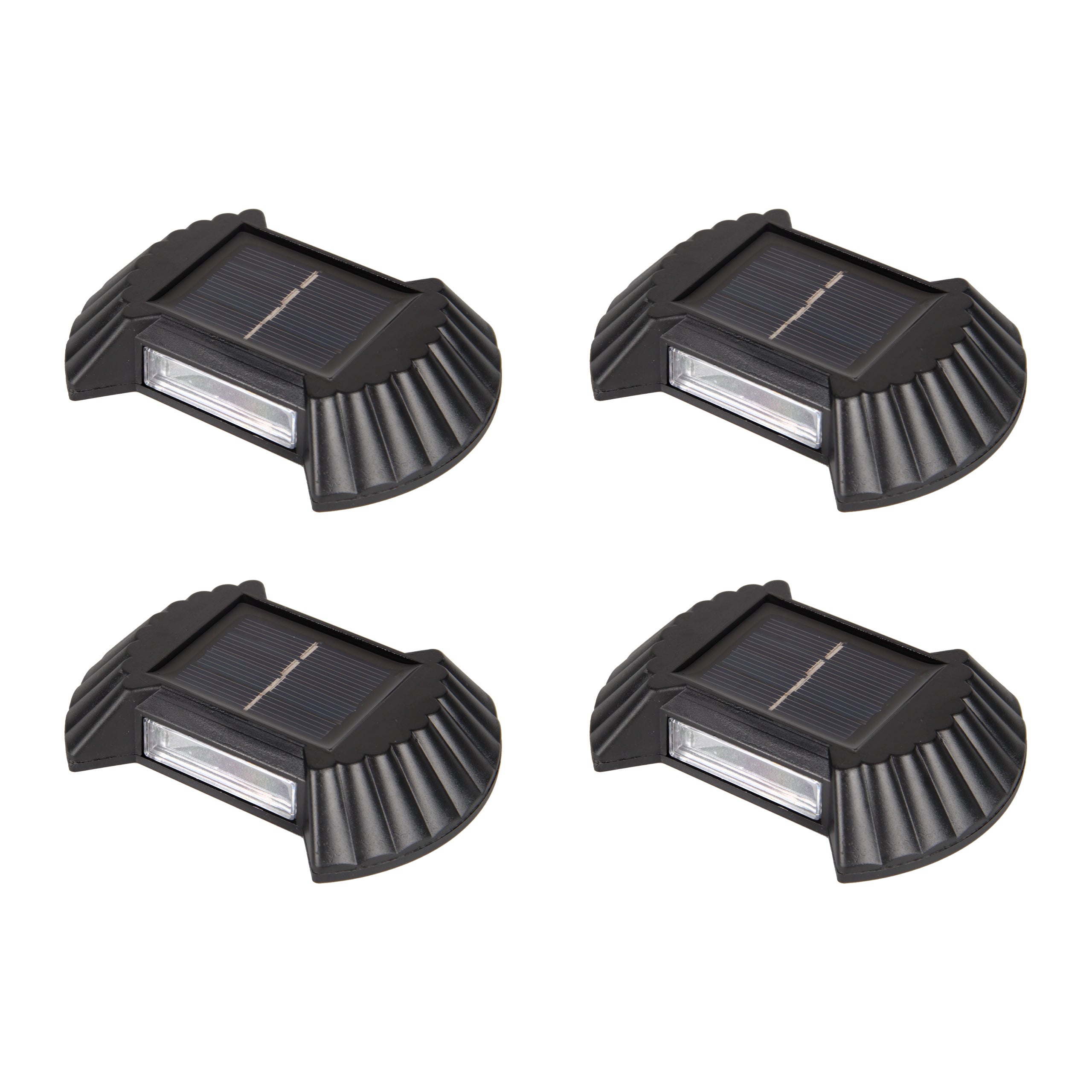 Lampa LED solarna 4szt elewacyjna 2xSMD 10x7.5cm IP65 4500K neutralna biel czujnik zmierzchu czarna MasterLED