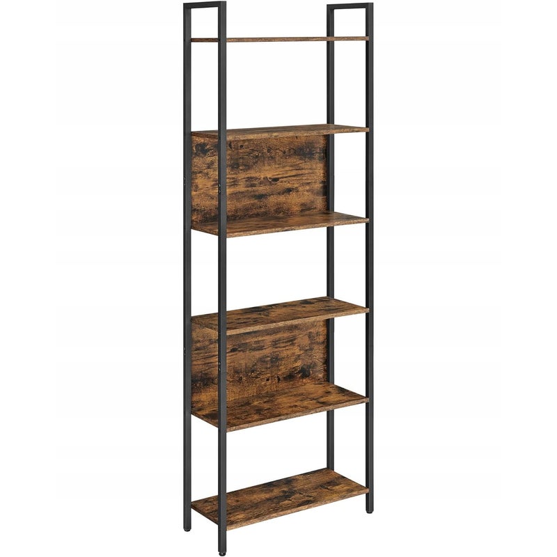 Regał na książki Songmics 60x186cm brązowy w stylu loft salon sypialnia biuro