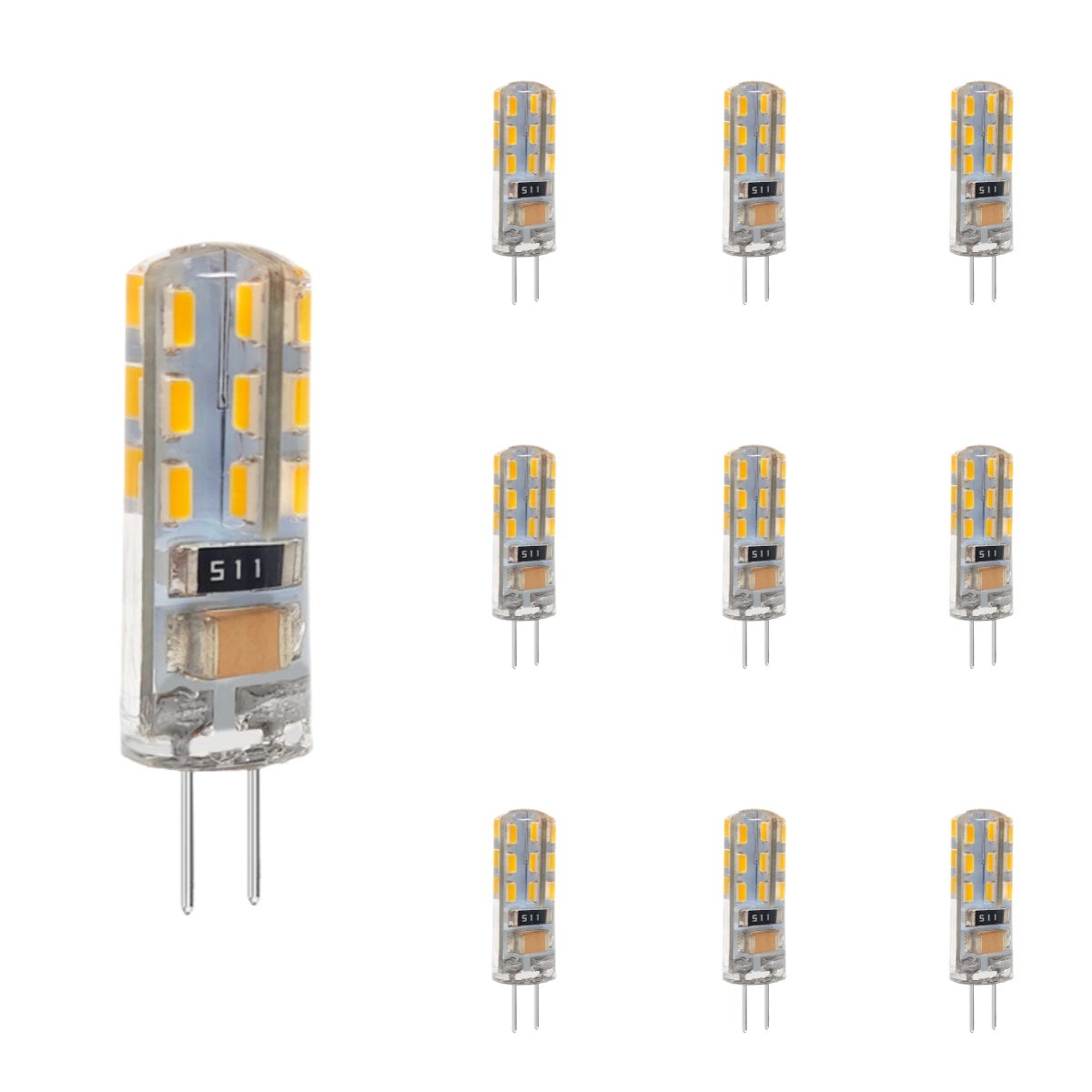Koraliki LED, trzonek G4, koraliki kryształowe 220V 2W, ciepłe światło, żarówki energooszczędne, rdzeń lampy, (10 sztuk)