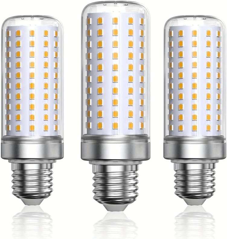 Zestaw 3 żarówek kukurydzianych LED E27, 25 W, ciepła biel 3000 K, odpowiednik żarówek halogenowych E27 o mocy 250 W, AC85-265 V, gwint Edisona, nieśc