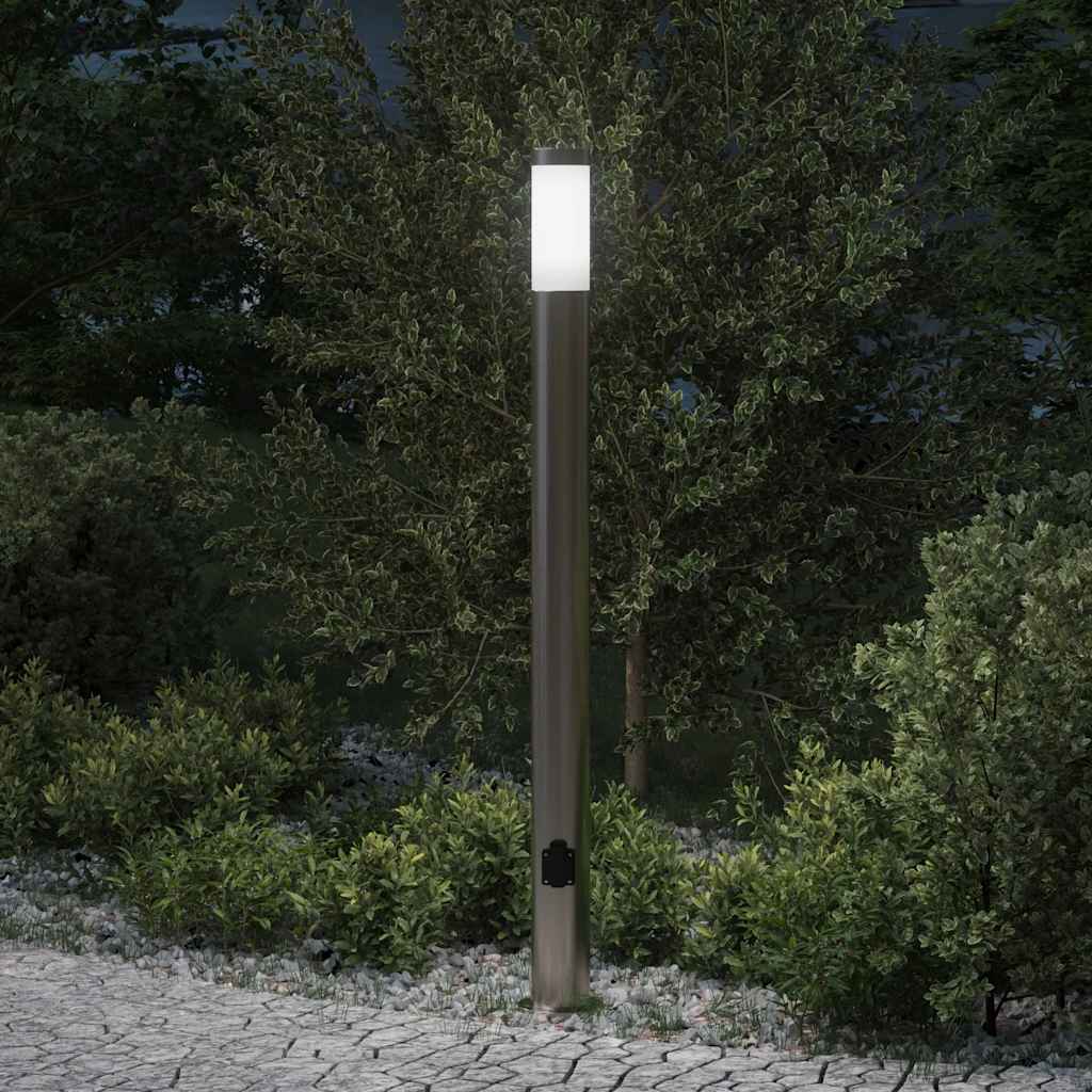 Słupek oświetleniowy z gniazdem 110 cm, stal nierdzewna IP44 vidaXL