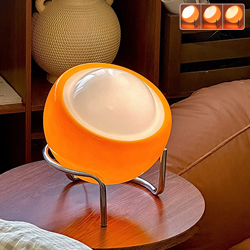 Lampa stołowa LED Bauhaus, lampka nocna LED z regulacją jasności, lampa biurkowa LED ze szklanym retro, 3 temperatury koloru (do podłączenia)