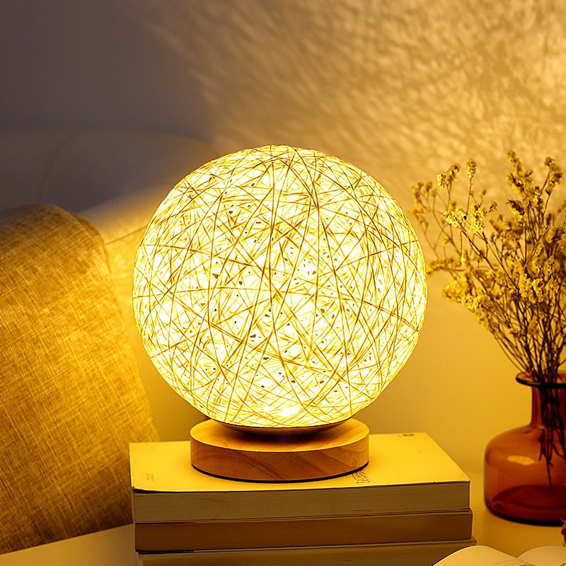 Kulista lampa stołowa do sypialni, trójkolorowa lampka nocna na biurko, nastrojowa lampka dla dzieci, interfejs USB (15 cm)