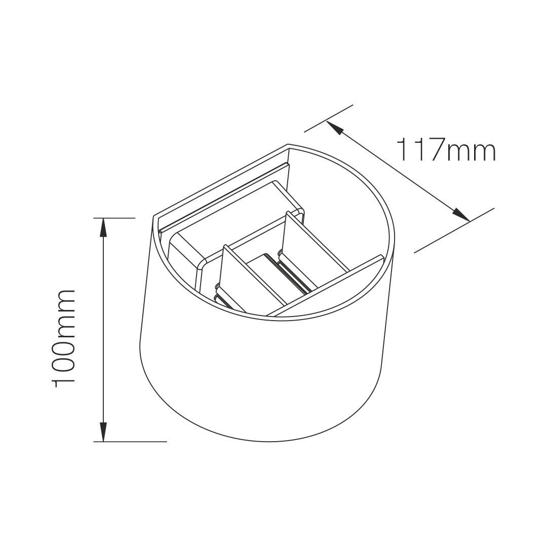 Kinkiet zewnętrzny 10cm Górne i dolne światło LED 6,8W Aluminium 4000K - Corten
