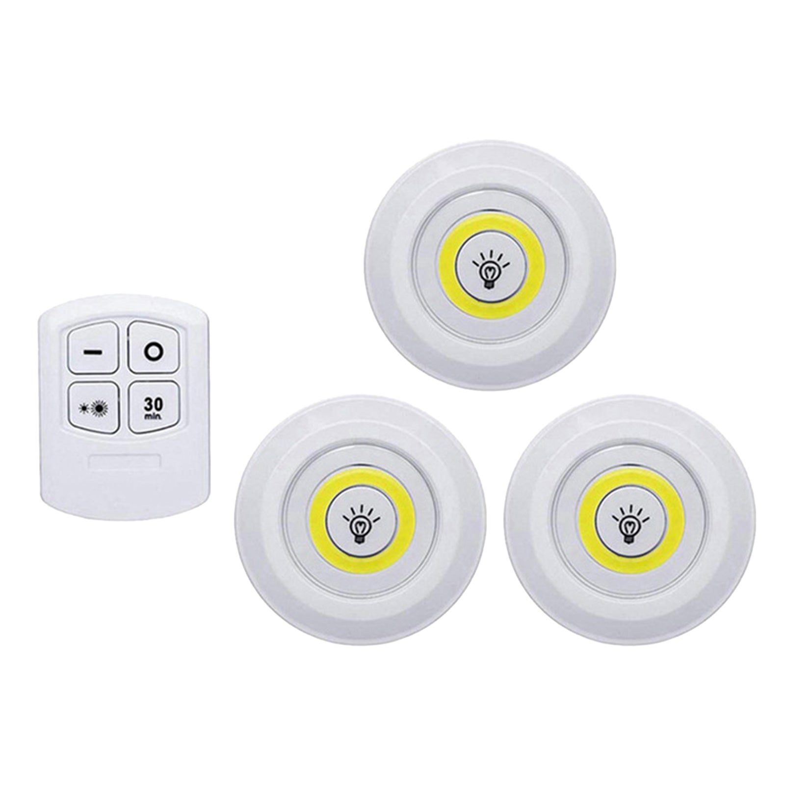 Bezprzewodowa lampa LED z pilotem, 3 bateriami AAA - 9 cm, dotykowa lampka nocna z regulowaną jasnością do szaf i półek