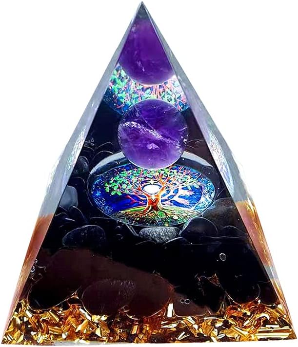 Piramida energii siedmiu czakr, ozdoba Feng Shui, naturalny kryształ leczniczy Reiki, kryształ ametystu, wróżenie, 6 cm