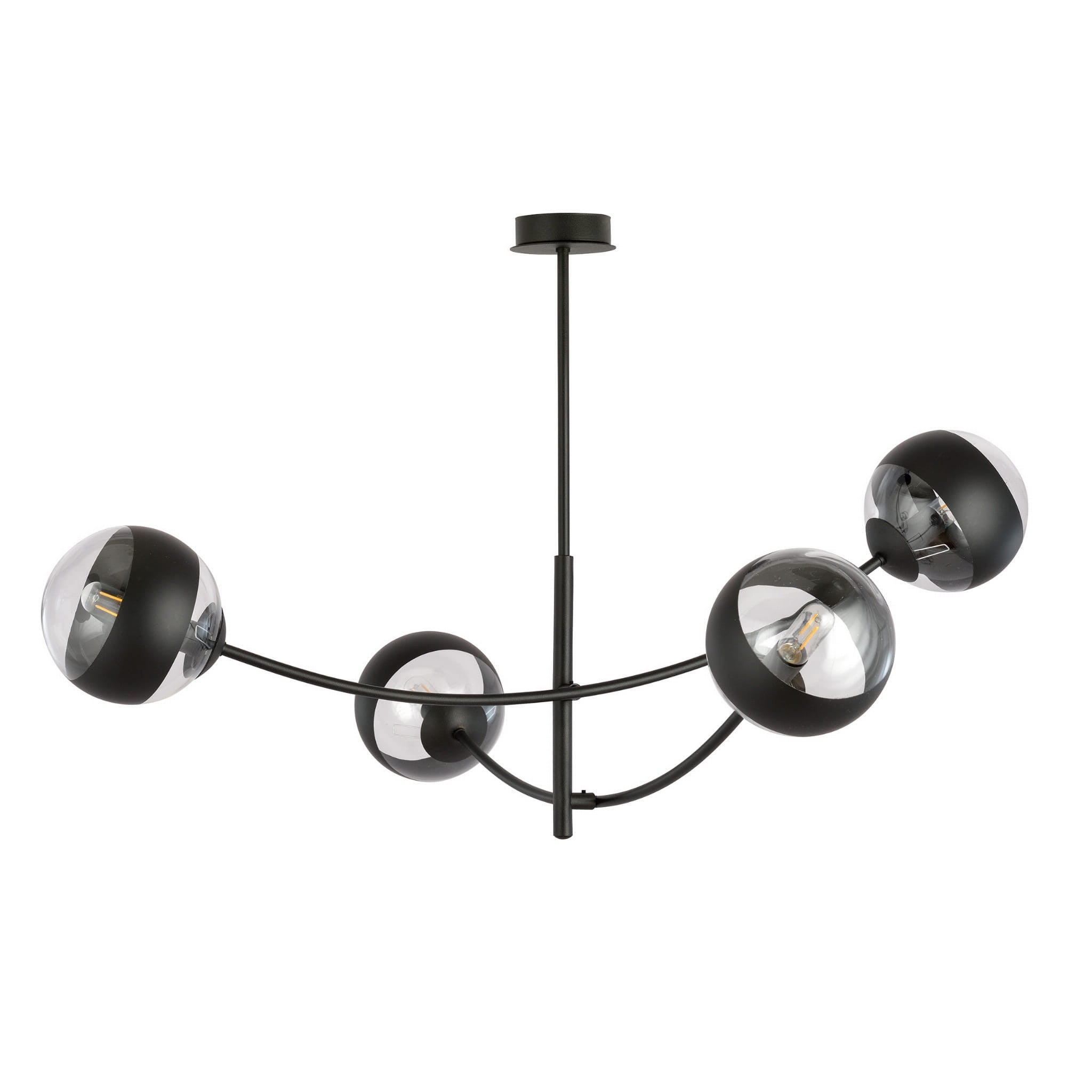 Lampa sufitowa Emibig 4xE14 40W HUNTER 4 BLACK/STRIPE 1101/4