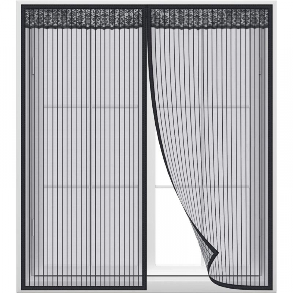 Magnetyczna siatka na okno 150 x 150 cm, samoprzylepna siatka z magnesami, łatwa instalacja do większości okien