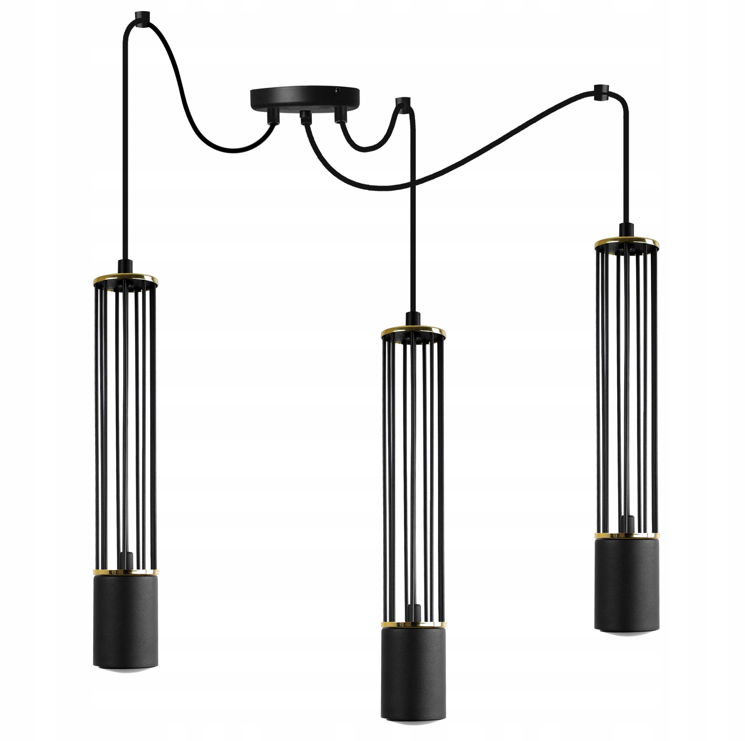 Lampa sufitowa wisząca Light Home LH Aria Spider 3x GU10 czarny/złoty