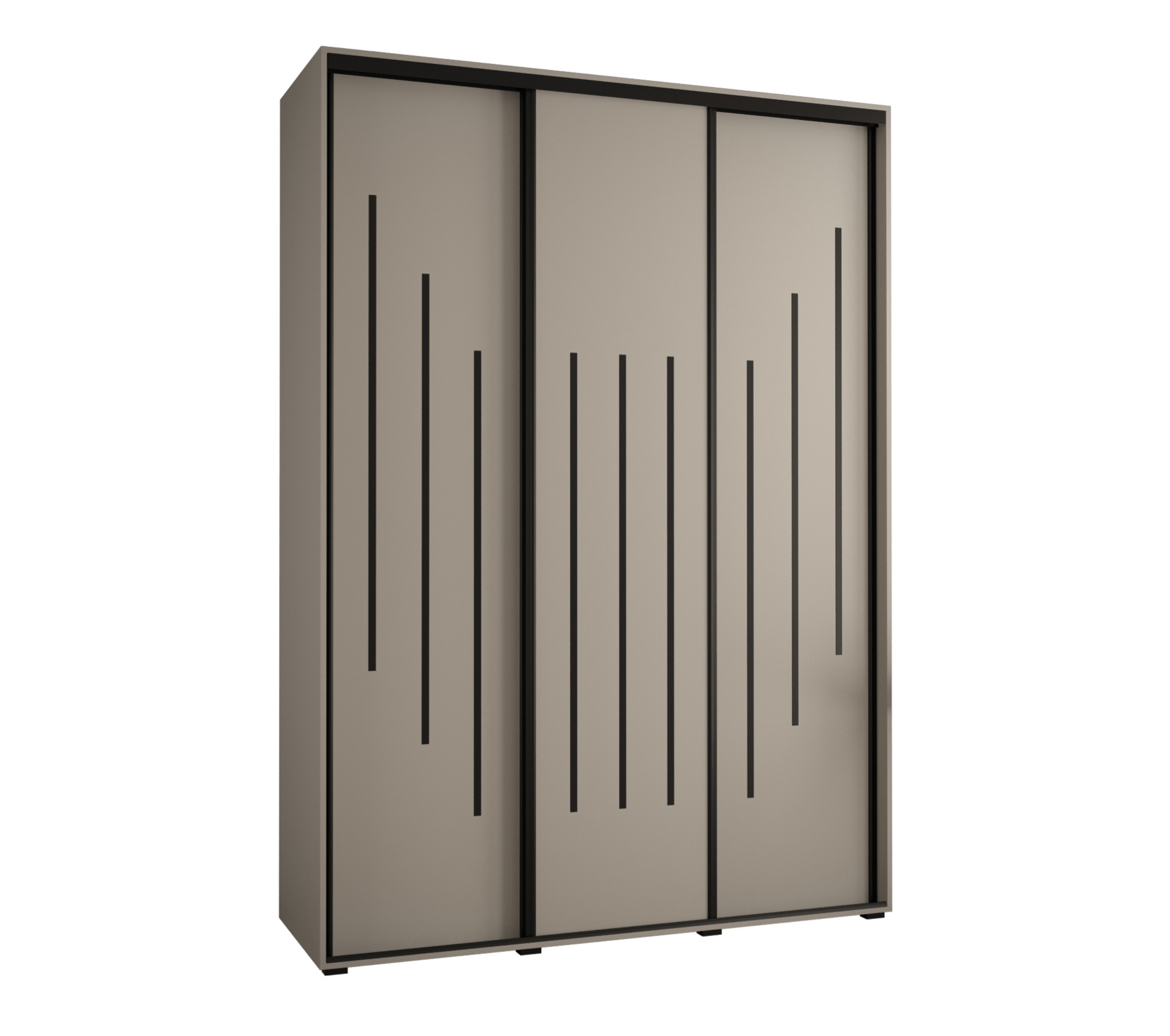 Szafa przesuwna wysoka Dakota 8 180 x 45 x 235,2 cm kaszmir + u. czarny - Abiks Meble