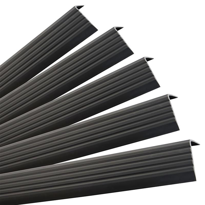 5x Profil schodowy PVC 40x25 mm - samoprzylepny, antypoślizgowy, 100 cm, czarny