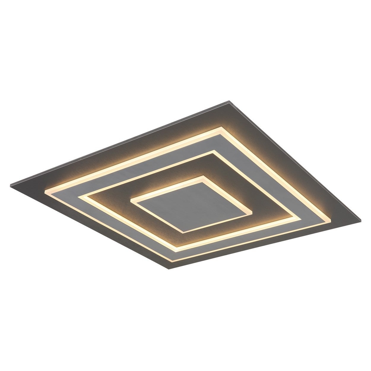 Półwpuszczana lampa sufitowa z wbudowanym oświetleniem LED, 60 cm, szczotkowany antracyt, dioda LED 3000 K