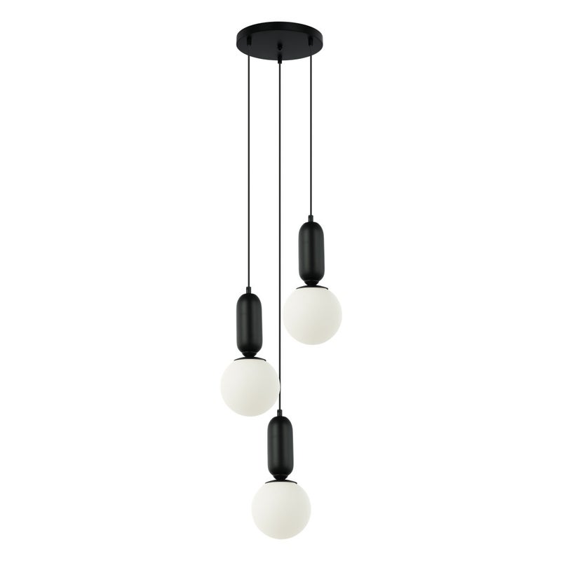Lampa wisząca Aldeva czarno-biała 3xE27x40W wym: 127 x 40 x 40 cm szkło Italux