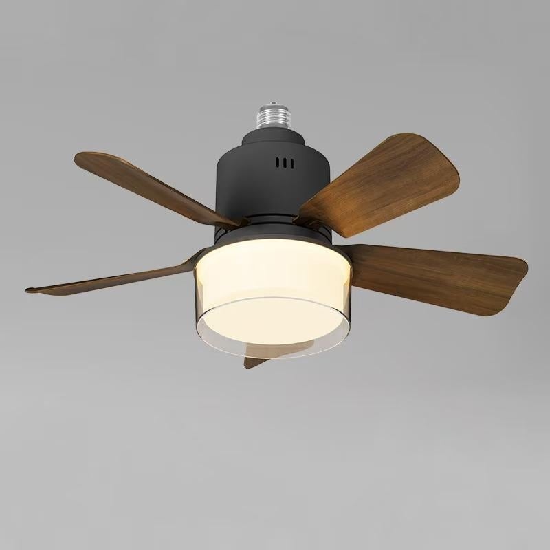 Lampa sufitowa LED spiralna, lampa domowa, z pilotem, gwint E27, z pilotem, kolor orzechowy, 45 x 18,2 cm