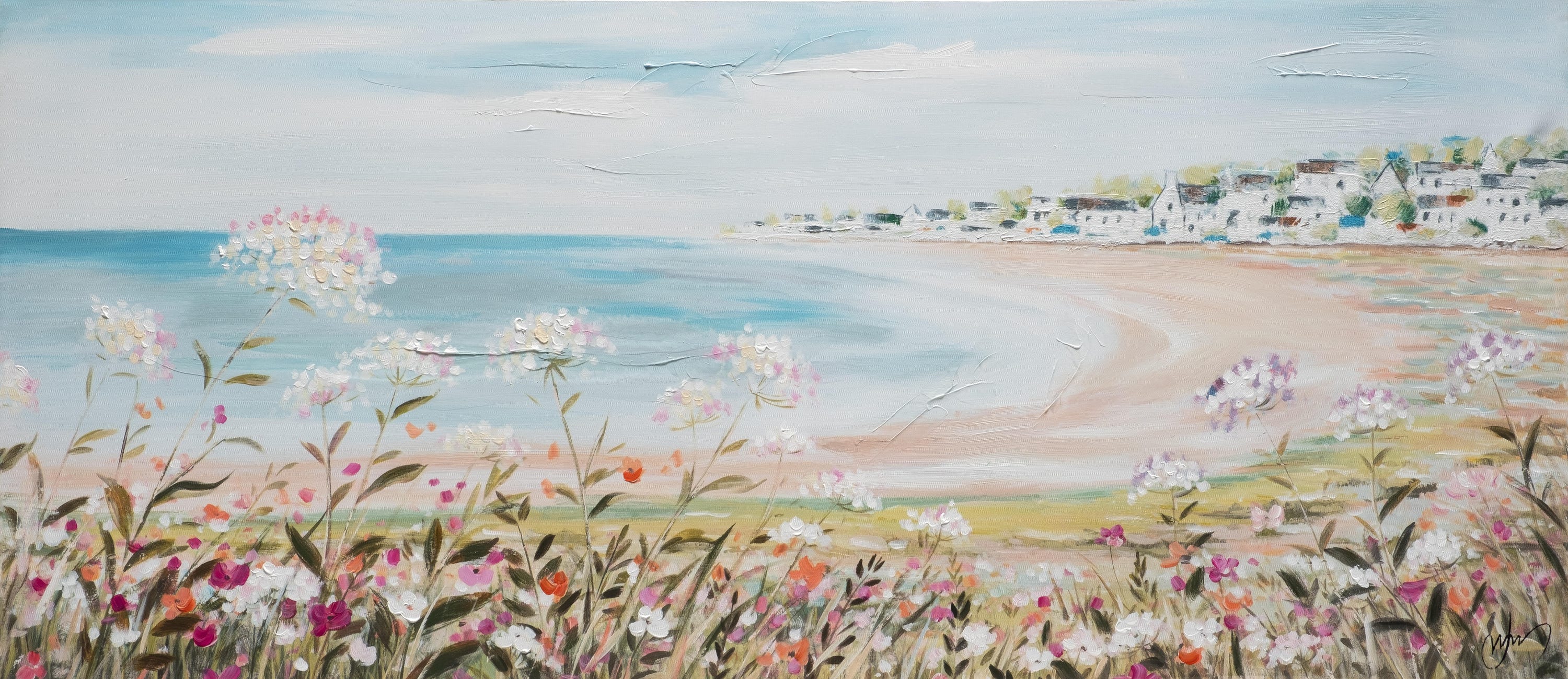 Obraz na płótnie 'Zatoka kwiatów', wielokolorowy, 150 x 65 cm