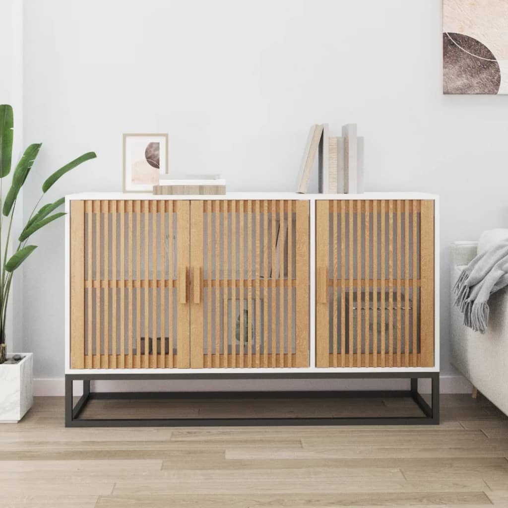 vidaXL Szafka, biała, 105x30x65 cm, materiał drewnopochodny
