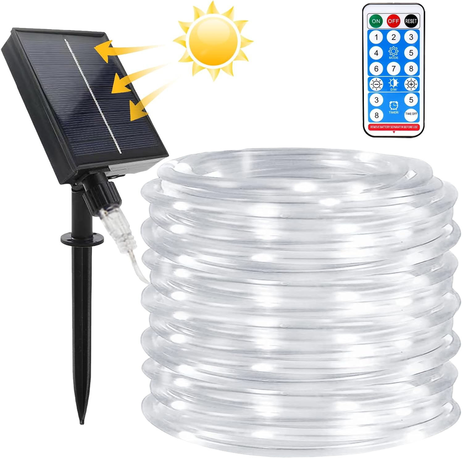 Lampki solarne, wodoodporne, 22 metry, 200 diod LED, 8 trybów, z pilotem, do basenu i na wesele