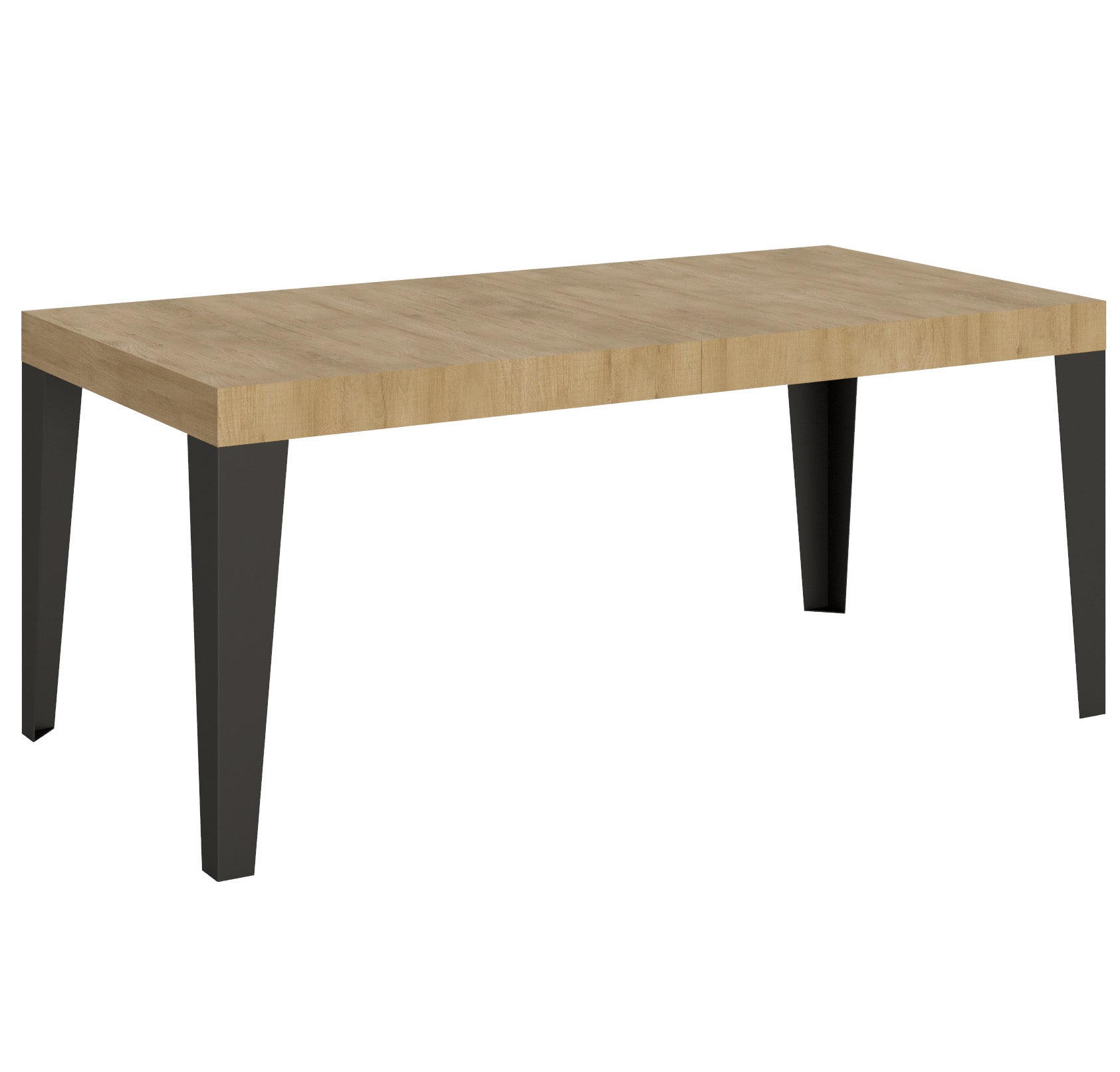 Mesa rectangular FLAME de 180 a 440 cm. Fabricada en Italia. Roble antracita natural.