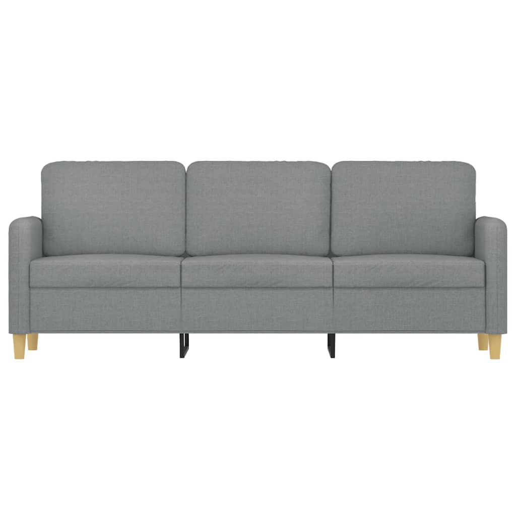 Sofa 3-osobowa, jasnoszara, 180 cm, tapicerowana tkaniną