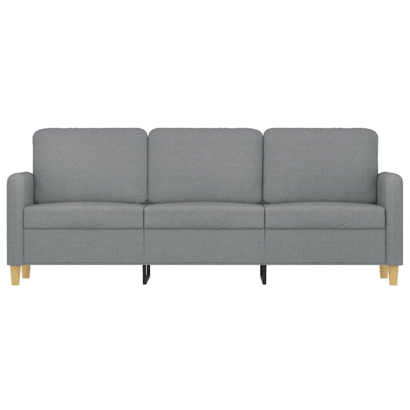 Sofa 3-osobowa, jasnoszara, 180 cm, tapicerowana tkaniną