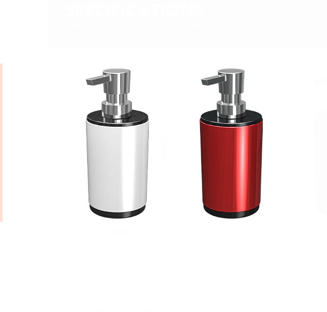 Organizer do zlewu nablatowego – zestaw 2 szt. – 74 × 167 mm – plastikowy dozownik z przyciskiem, biały i czerwony