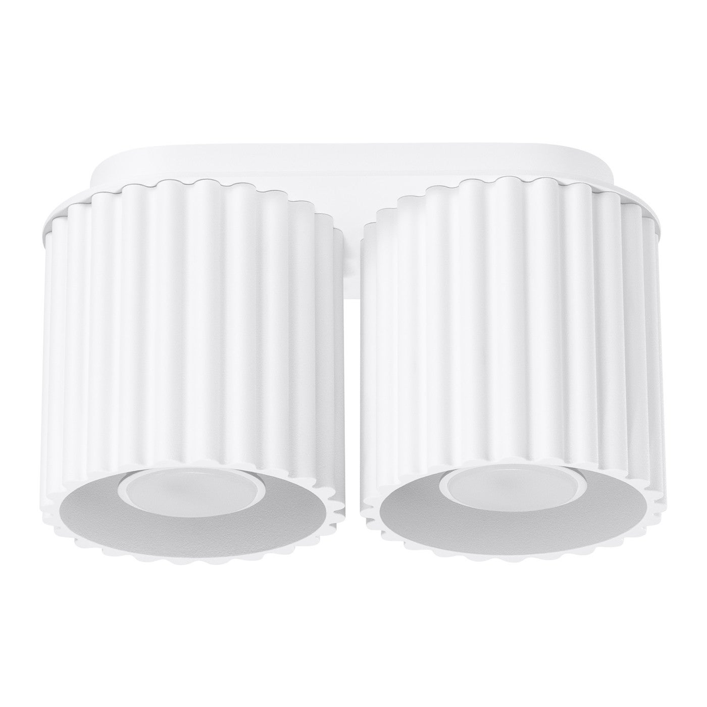 Lampa sufitowa nowoczesna biała owalna 21 cm ryflowane spoty 2xGU10 10W AURA Sollux Lighting