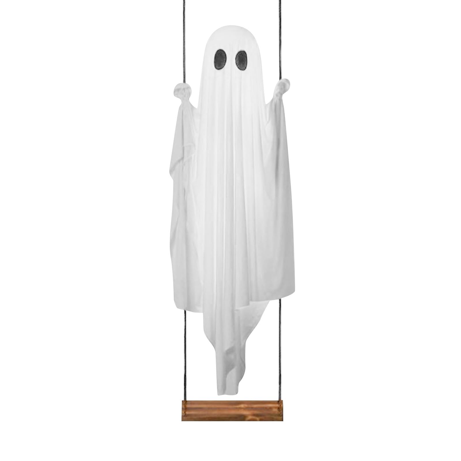 Dekoracja wisząca na Halloween w kształcie ducha, 1,5 m, z pilotem i lampkami choinkowymi