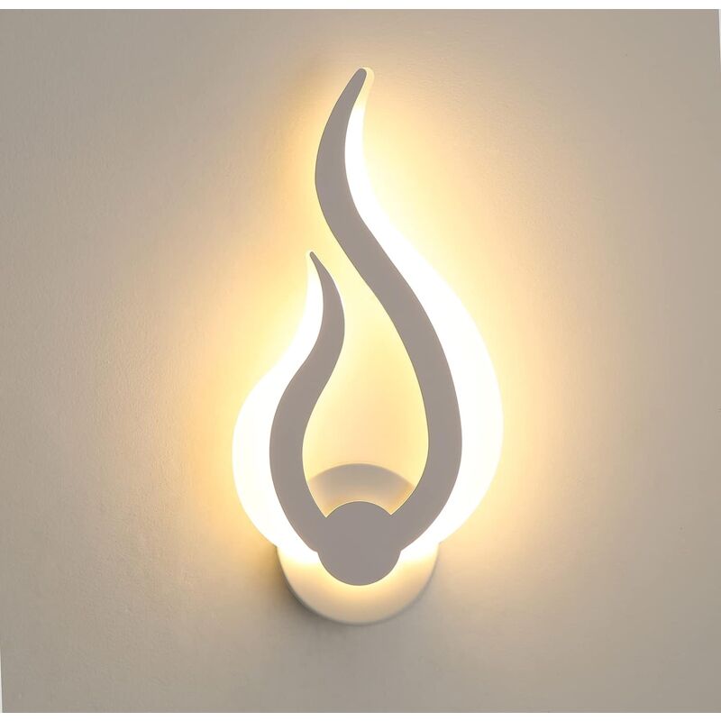 Kinkiet wewnętrzny LED 10 W, nowoczesny kinkiet w kształcie płomienia, ciepłe białe światło 3000 K, 220 V, IP20