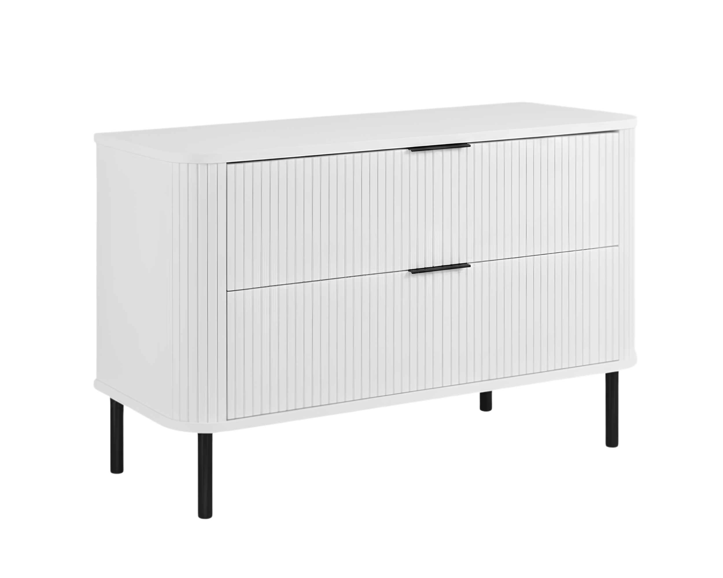 Szafka łazienkowa stojąca z szufladami i metalowymi nóżkami, kolor Biały, uchwyt czarny, nóżki czarne, 100 x 41,5 x 66,7 cm