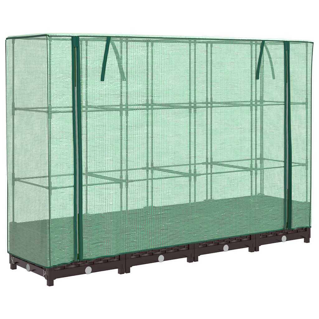 Podwyższona Grządka ze Szklarnią 160x40x123 cm Brązowa do Ogrodu