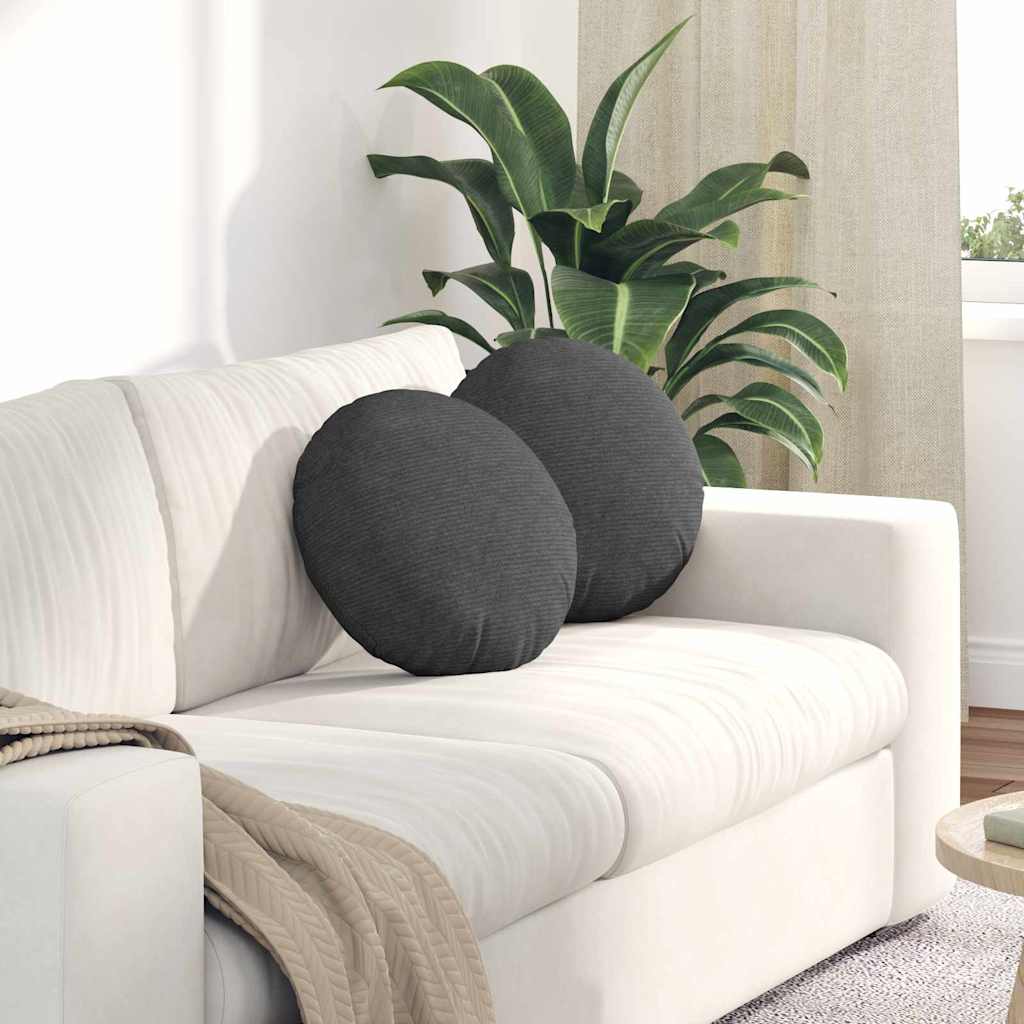 Poduszki na siedziska 2 pcs Ciemnoszary Ø 40 cm vidaXL