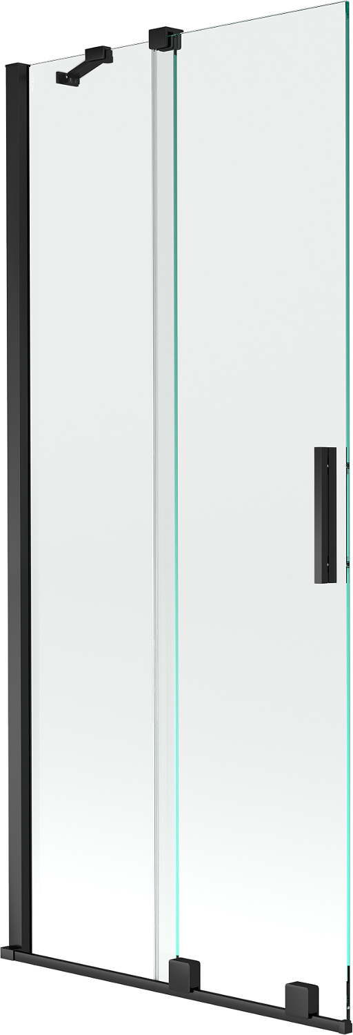 Mexen Velar parawan nawannowy 2-skrzydłowy rozsuwany 80 x 150 cm, transparent, czarny - 896-080-000-01-70