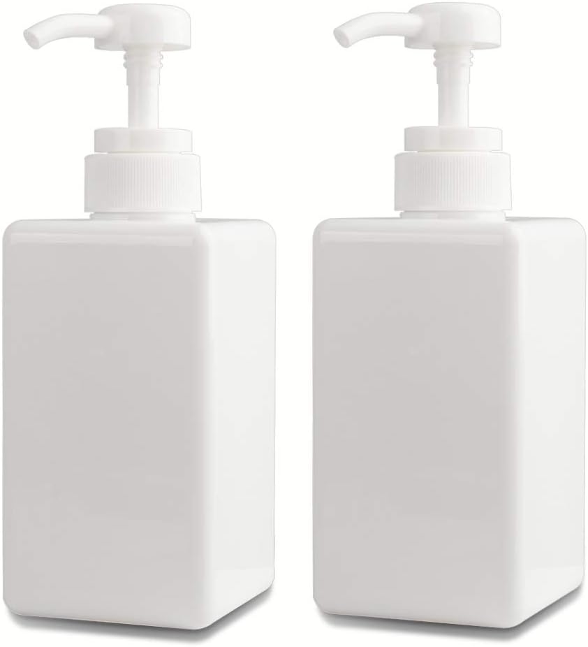 Dozownik mydła 450 ml, w zestawie 2 puste plastikowe butelki z pompką, idealny do kuchni i łazienki - biały